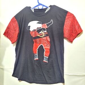 HUSTLE MICHAEL JORDAN #23 DABBING PANDA XL BLACK SHORT SLEEVE T-SHIRT